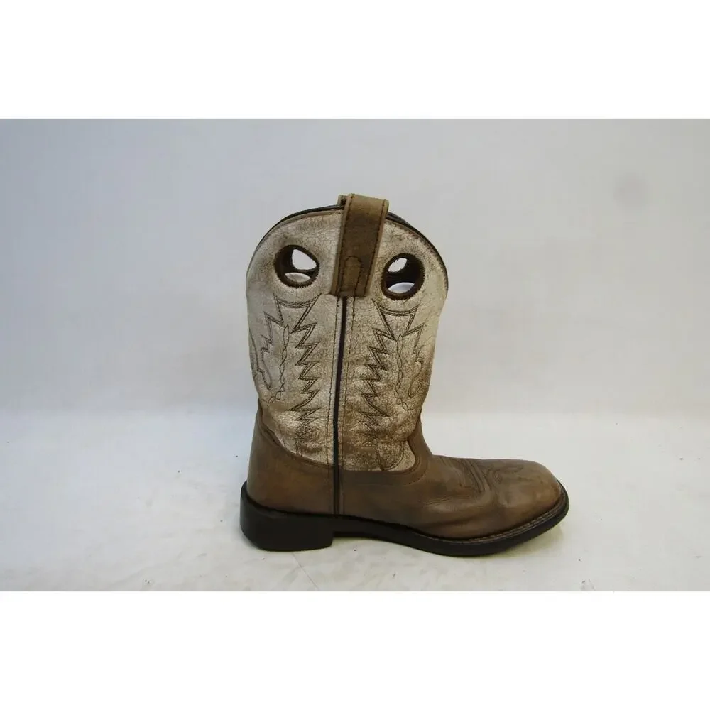 Smoky Mountain Youth Size 2.5 R Brown Leather Buckaroo Western Cowboy Boots